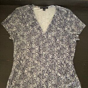 INC International Concepts V-Neck Animal Print Top - Size XL